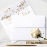 Elegant White and Gold Foil Hand-drawn Floral Envelope Liner<br><div class="desc">Elevate your invitation with this elegant white and gold botanical floral envelope liner. This envelope liner default size is designed to fit the A7 size square white envelopes that come with Zazzles 5" x 7" invitations. On the product page you will be able to see more size options to choose...</div>