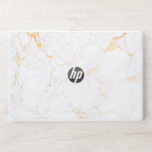 Elegant White And Gold Marbel HP Laptop Skin