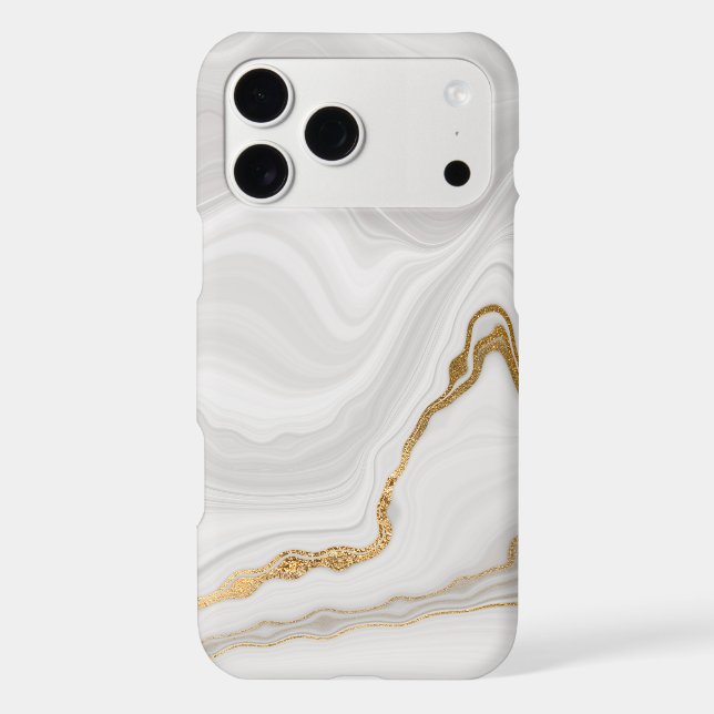 Elegant White And Gold Marble Case-Mate iPhone Case (Back)