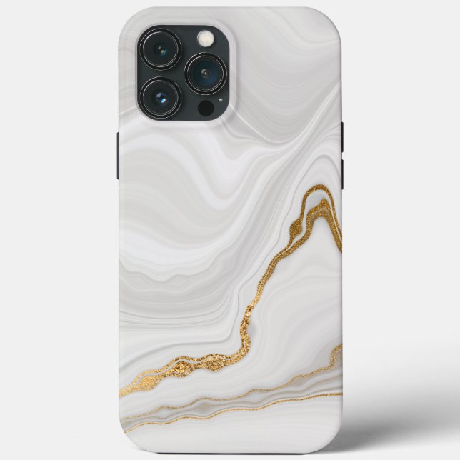 Elegant White And Gold Marble Case-Mate iPhone Case (Back)