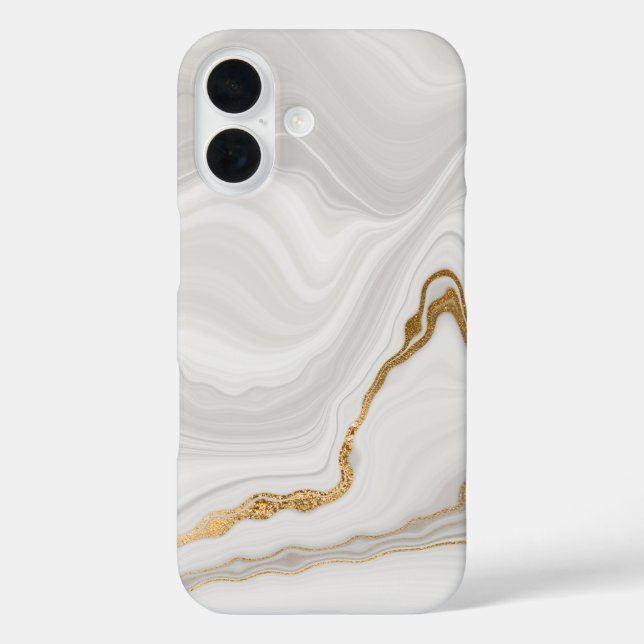 Elegant White And Gold Marble Case-Mate iPhone Case (Back)