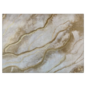 Elegant White and Gold Marble Modern Trendy Cutting Board