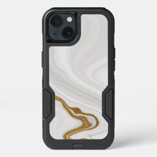 Elegant White And Gold Marble iPhone 13 Case