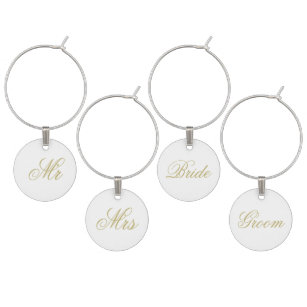 Mother of the Bride Wedding Wine Glass Charm Drink Marker 