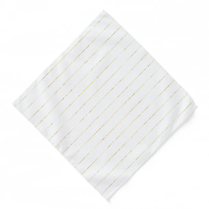 Elegant White and Gold Striped Pocket Square Bandana