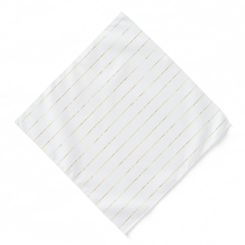 Elegant White and Gold Striped Pocket Square Bandana