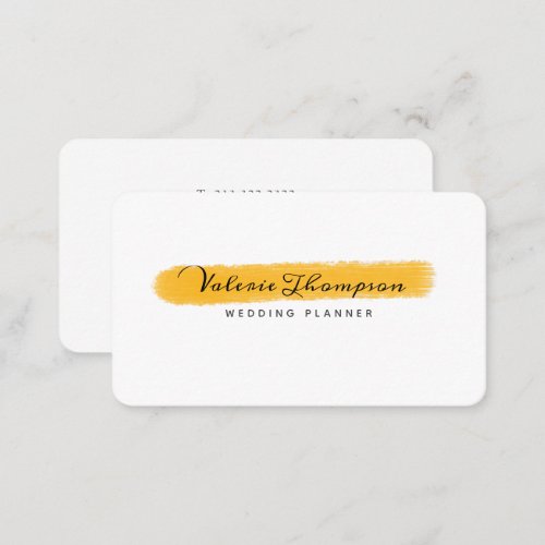 Elegant White and Gold Stroke Signature Business Card