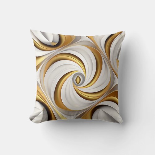 Elegant white and gold texture throw pillow