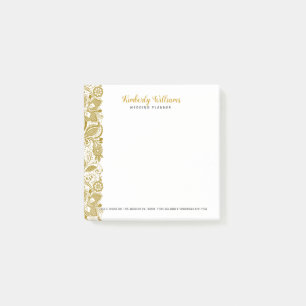 Elegant White And Gold Wedding Floral Lace Post-it Notes