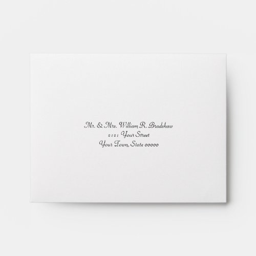 Elegant White and Gold Wedding RSVP Envelope