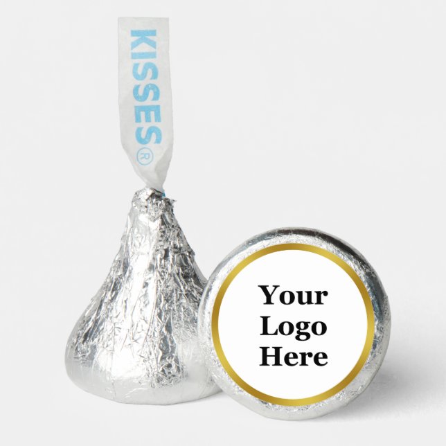 Elegant White and Gold Your Logo Here  Hershey®'s Kisses® (Front)
