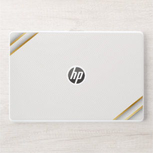 Elegant White and Golden Marbel HP Laptop Skin