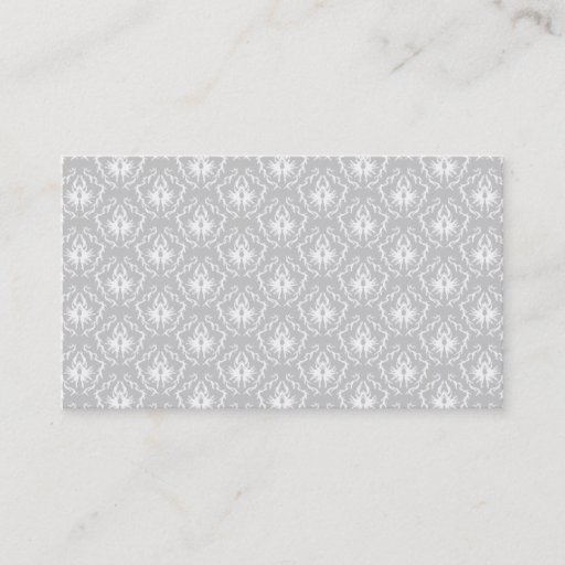 Customizable Elegant White and Gray Pattern. Damask. Business Card