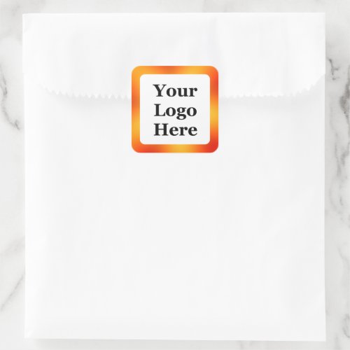 Elegant White and Orange Gradient Logo Template Square Sticker