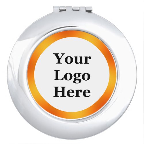 Elegant White and Orange Gradient Your Logo Here  Compact Mirror
