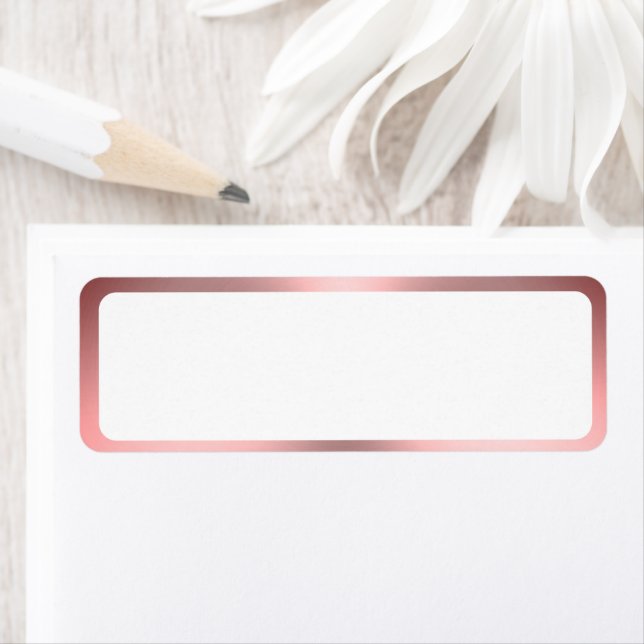 Elegant White and Pink Brushed Metal Look Border Label (Insitu)