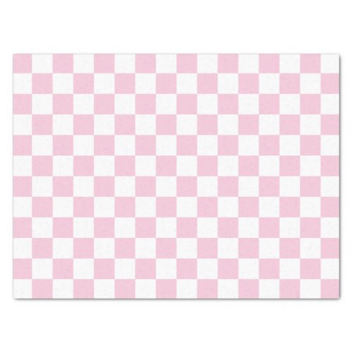 Elegant White and Pink Checkerboard  Tissue Paper