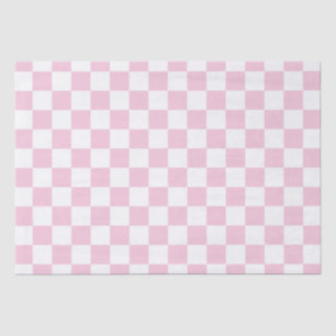 Elegant White and Pink Checkerboard Tissue Paper