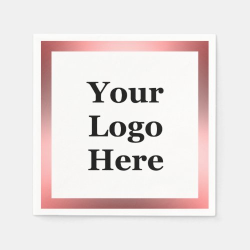 Elegant White and Pink Gradient Your Logo Here Napkins