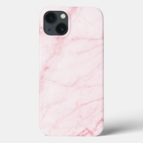 Elegant White and Pink Marble Art iPhone 13 Case