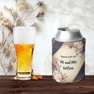 Elegant White and Purple Flowers Guest Book 3 Ring Binder