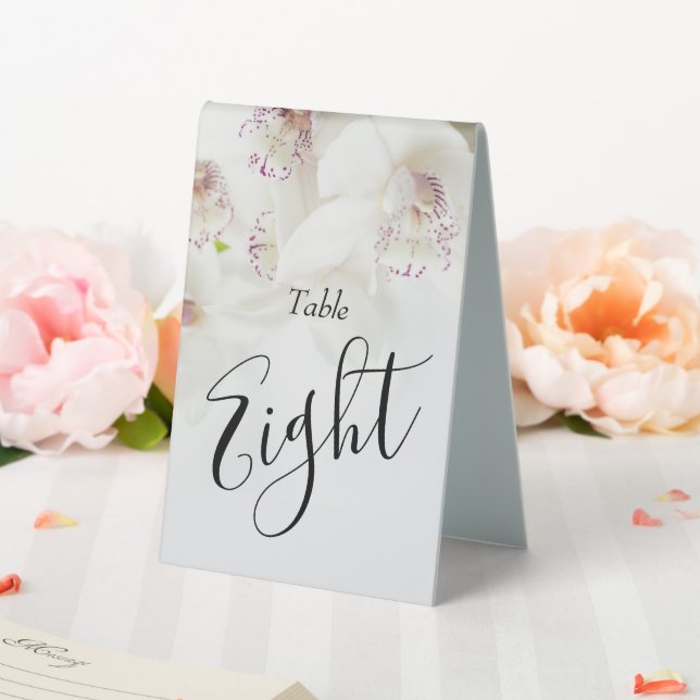 Elegant White and Purple Orchids | Wedding Table Tent (In SItu (Wedding))