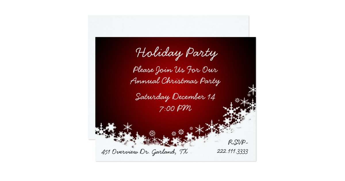 Elegant White and Red Christmas Party Invitation | Zazzle