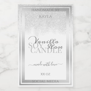 Elegant White and Silver Product Packaging Labels