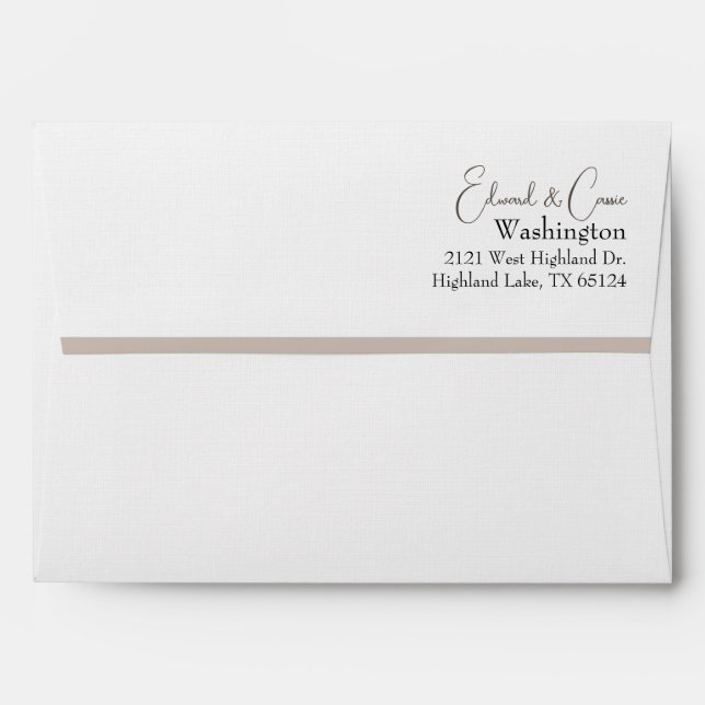 Elegant White and Tan Envelope (Back (Top Flap))