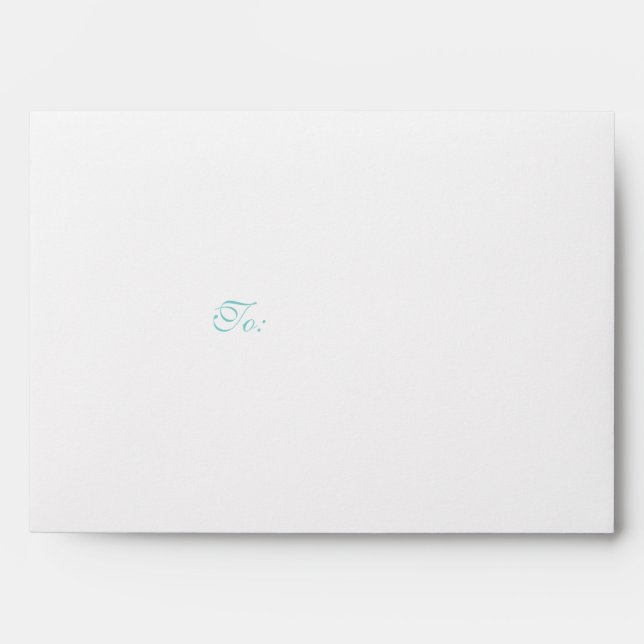 Elegant White and Teal Blue Envelope (Front)