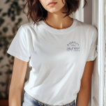 Elegant White Bach Club Bachelorette T-Shirt<br><div class="desc">Comfy, classic, and effortlessly cool — this white sweatshirt features a refined “Bach Club” crest perfect for a country club-themed bachelorette weekend. Ideal for travel days, poolside lounging, or chill mornings with mimosas. Fully editable — personalize the name, date, or wording to make it yours. Part of the matching “Bach...</div>
