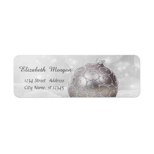 Elegant White Ball Snow Label