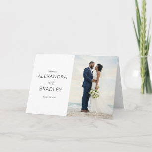 Elegant White Beach Wedding Thank You Card