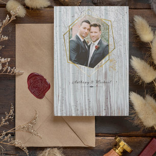 Elegant White Birch Trees Add a Photo Invitation