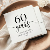 Elegant White Black 60th Wedding Anniversary