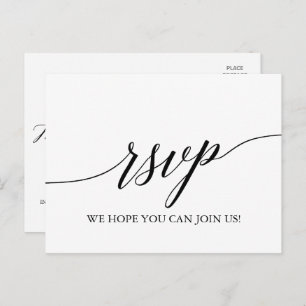 Elegant White & Black Calligraphy Menu Choice RSVP