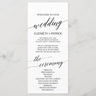 Typography Wedding Programs Zazzle