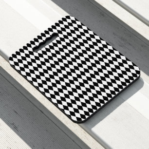 Elegant White Black Harlequin Geometric Rhombuses Seat Cushion