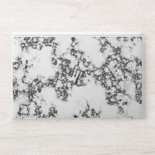Elegant white & black marble HP laptop skin