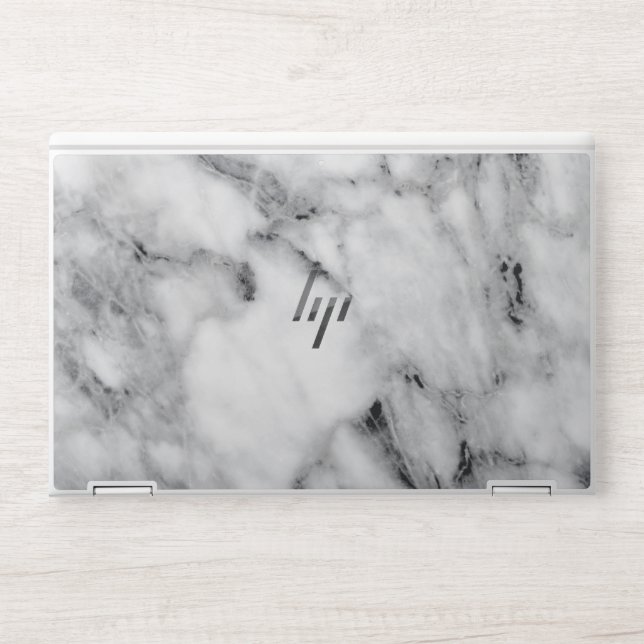 Elegant White & Black  Marble  HP Laptop Skin (Front)