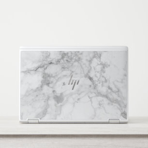 Elegant White Black Marble HP Laptop Skin