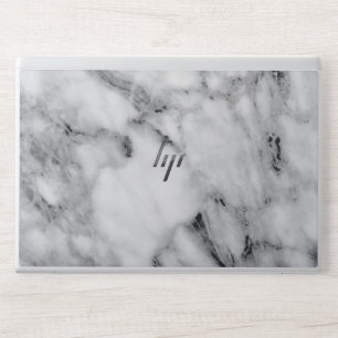 Elegant White & Black Marble HP Laptop Skin