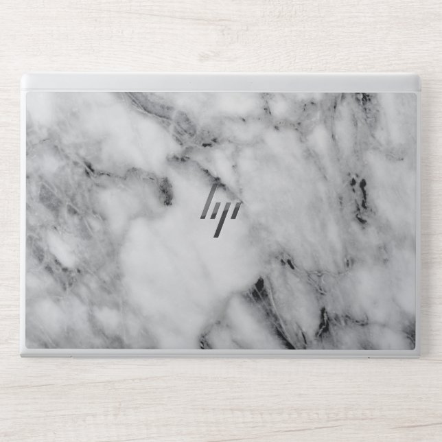Elegant White & Black  Marble  HP Laptop Skin (Front)