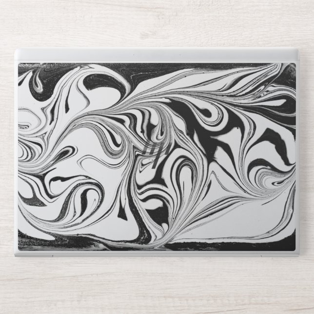 Elegant white black marble stone Laptop skin (Front)