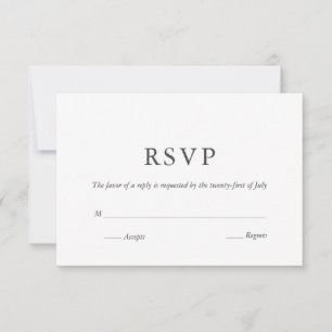 Elegant White Black Modern Monogram Painted RSVP Card