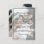 Elegant White & Black Photo Wedding Invitation<br><div class="desc">Elegant White & Black Photo Wedding Invitation</div>