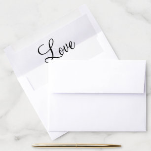 Elegant White Black Wedding Envelopes Love Envelope Liner
