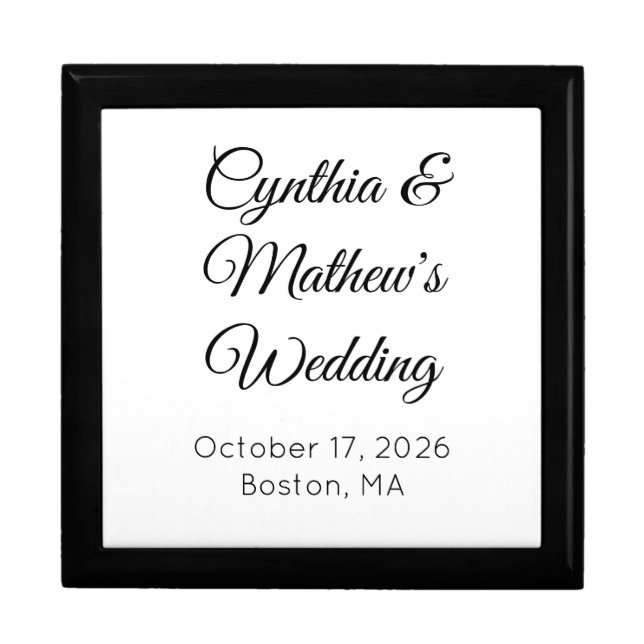 Elegant White & Black Wedding Gift Box (Front)