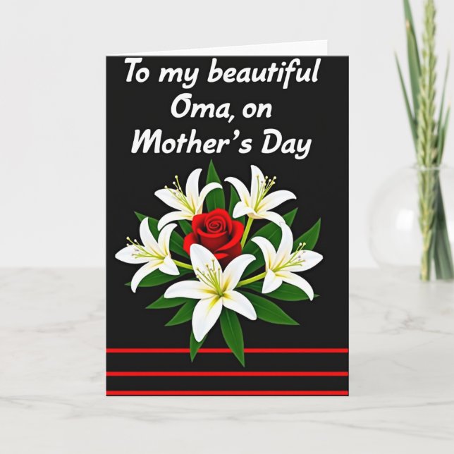 Elegant White Blossom Mothers Card (Front)