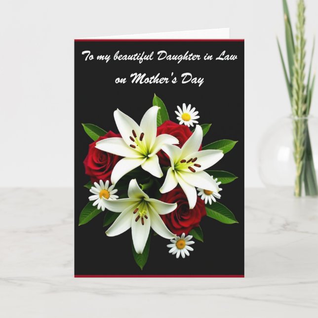 Elegant White Blossom Mothers Day Card (Front)